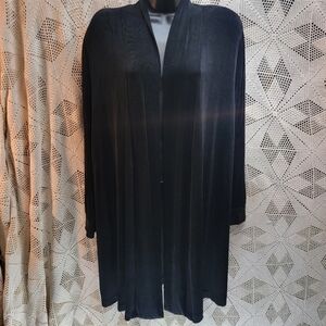 Vikki Vi size OX black long cover up. Open in front